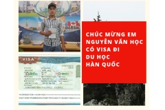 Chúc mừng em Nguyễn Văn Học có visa đi du học Hàn Quốc